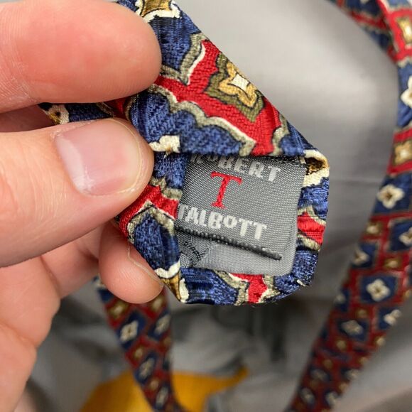 Robert Talbott Tie Men's 58x4 Red Geometric Floral Best of Class Silk Italy USA - Picture 4 of 7